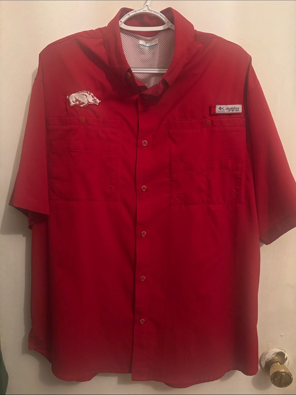 Columbia Men’s Short-Sleeve Button-Down Shirt - Red